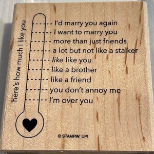 Stampin Up! Like-O-Meter Wooden Rubber Stamp Funny Love Meter Design